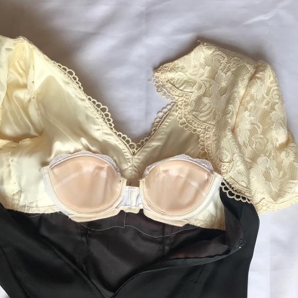 VINTAGE lace top Taffeta lined skirt dress - Picture 8 of 11